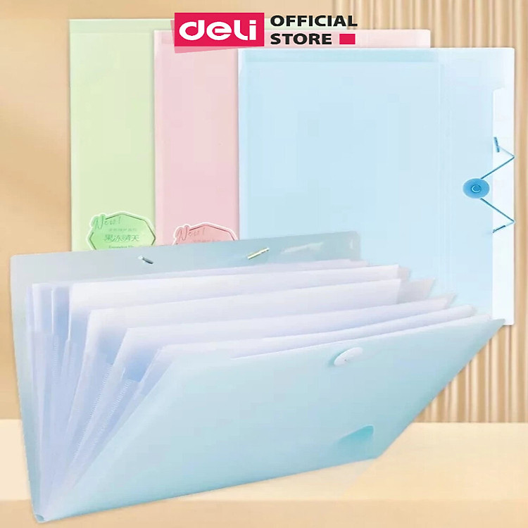 Cặp Túi Đựng Tài Liệu A4 Deli (8 ngăn)