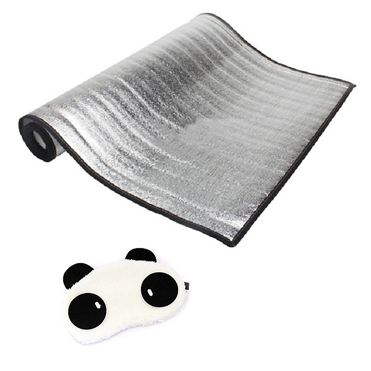 Combo chiếu ngủ và tấm che mắt gấu ngủ cho dân văn phòng - Chiếu viền đen