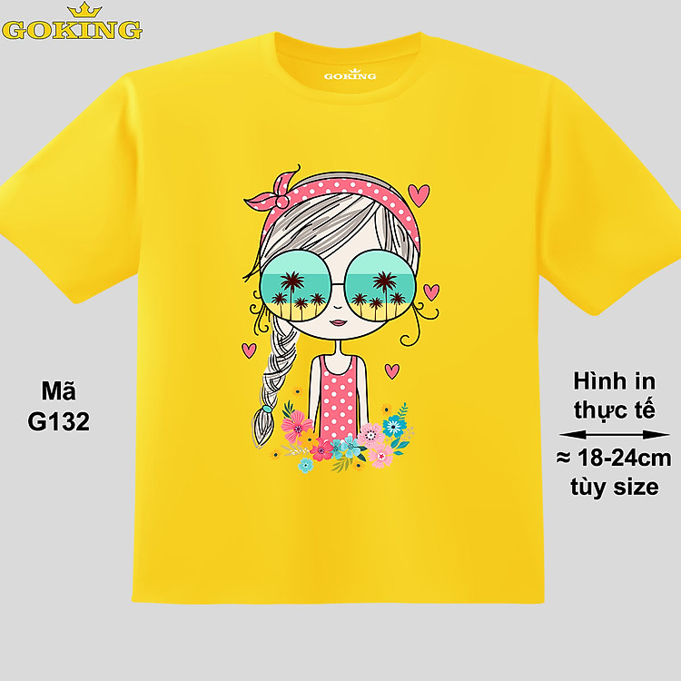 THE GIRL, mã G132. Áo thun đẹp cho cả gia đình. Quà tặng ý nghĩa cho bố mẹ, con cái, bạn bè, doanh nghiệp, hội nhóm. Áo thun hàng hiệu Goking, Form suông cho nam nữ, trẻ em, bé gái trai