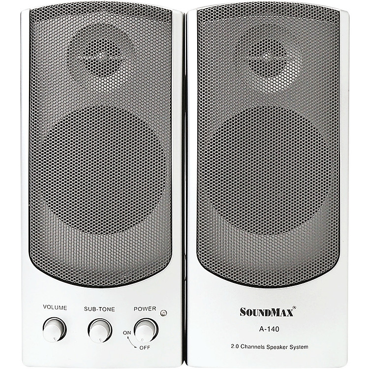 Loa Soundmax A140 2.0 (Bạc) - Thiết kế nhỏ gọn, năng động - Hàng chính hãng