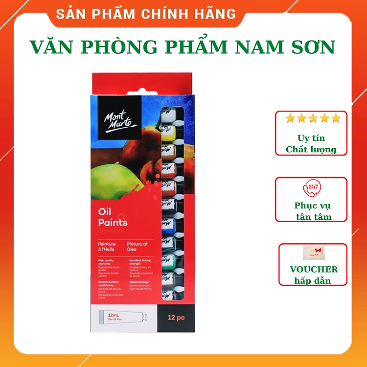 Bộ Màu Vẽ Dầu Mont Marte (12 màu)