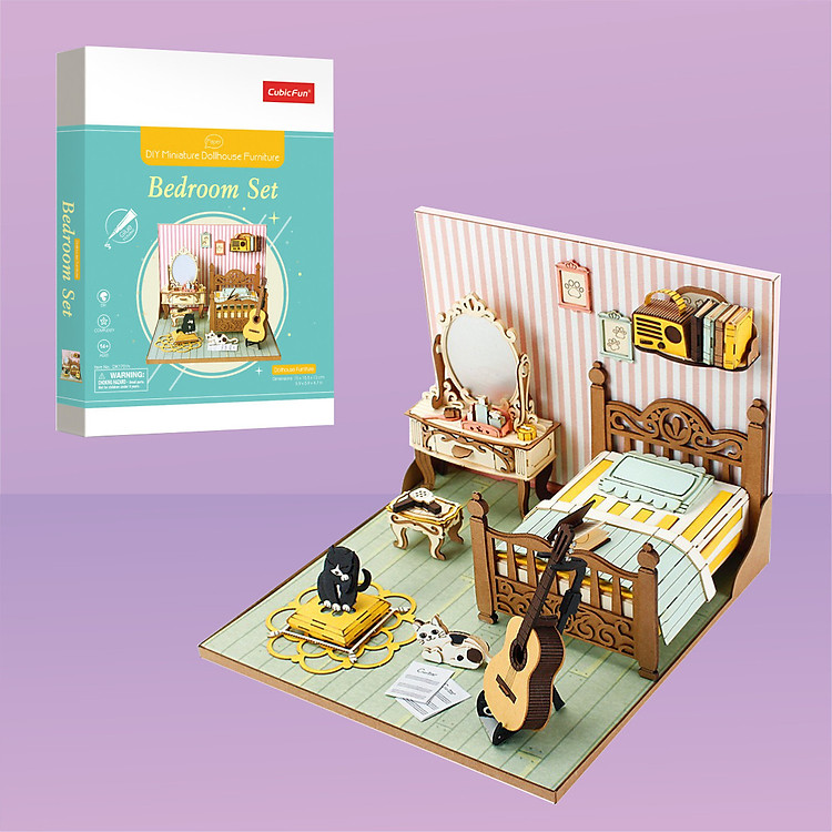 Mô hình lắp ráp 3D Cubic Fun Phòng ngủ DK1701H