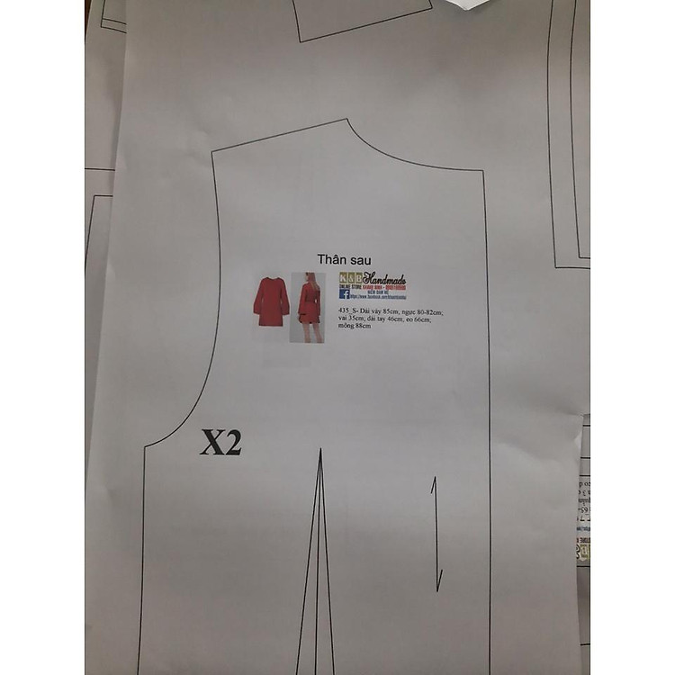 Rập giấy áo mổ trụ cổ chân nam B13 (3XL) - Ảnh 2