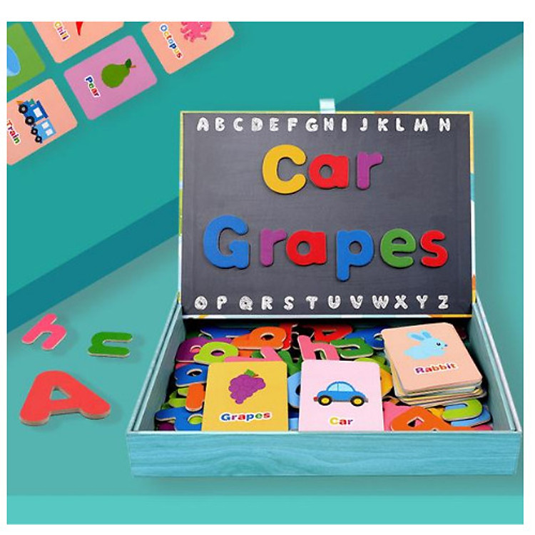 Hộp Ghép Chữ Cái giúp bé học từ vựng Tiếng Anh, đồ chơi giáo dục, Montessori