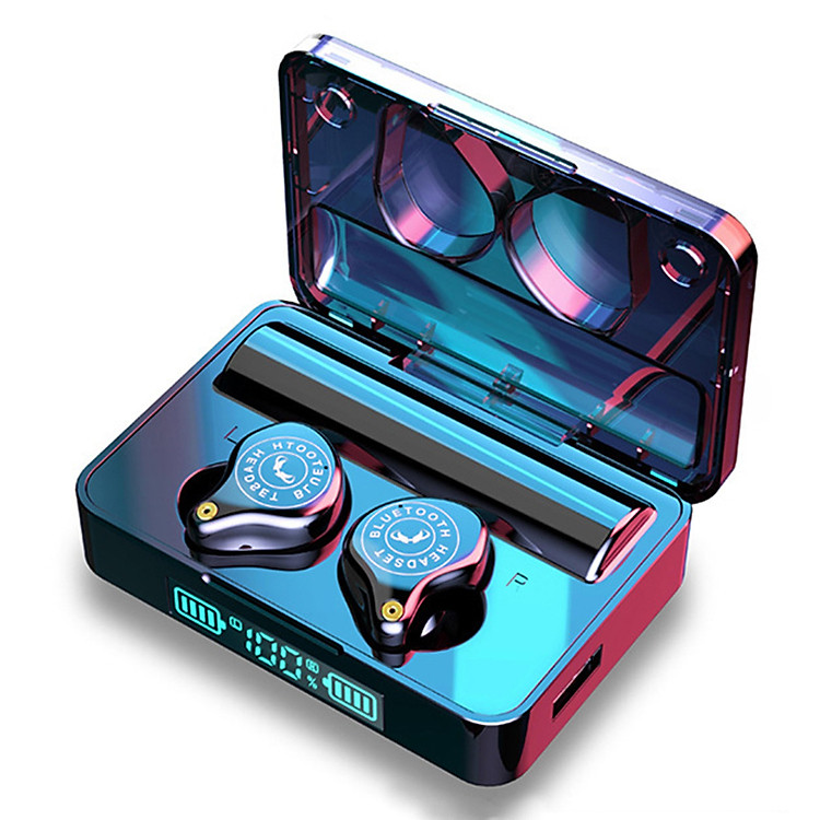 Tai Nghe Bluetooth 5.0 AION XS PLUS LED - (Tai Nghe Không Dây) Chống Nước - Chống ồn - Tích Hợp Micro - Tự Động Kết Nối - Nhỏ gọn - Âm Thanh 8.0 HD - Tương Thích Cao Cho Tất Cả Điện Thoại - HÀNG CHÍNH HÃNG