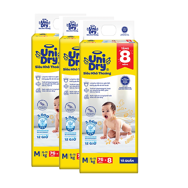 Combo 3 Tã quần UniDry size M Giá tốt