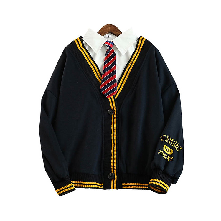 Áo Khoác Cardigan VERMONT Đen Thuê Tay UNISEX