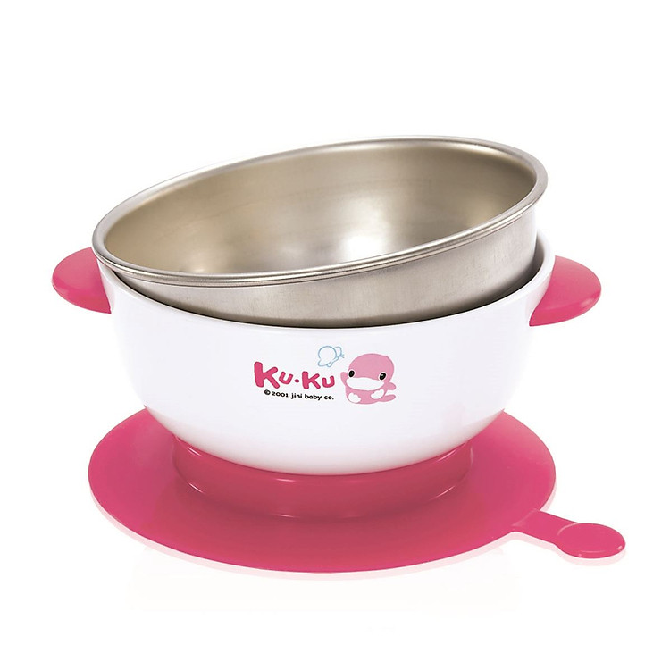 Chén Ăn Inox Có Đế Dính KUKU Chính hãng Tiết kiệm - Hình ảnh 2
