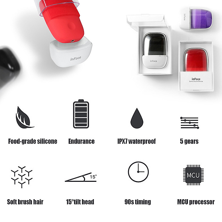 Máy rửa mặt Xiaomi inFace MS-2000 -Máy rửa mặt sóng âm Xiaomi inFace MS2000 Gen-2