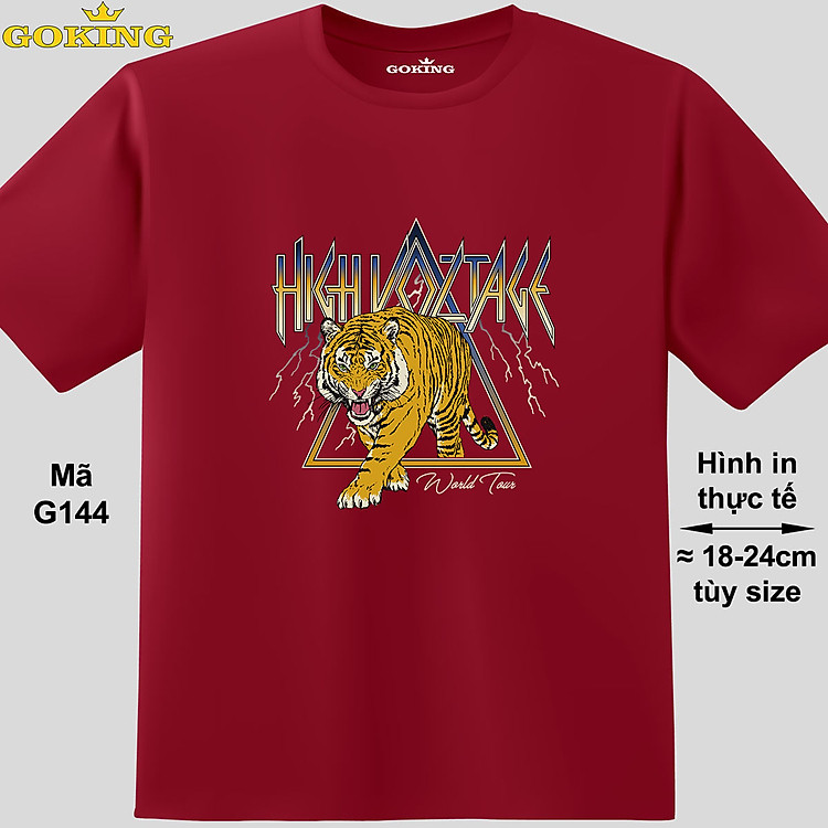 High Voltage, mã G144. Áo thun nam nữ in hình con hổ siêu đẹp. Áo phông thoát nhiệt GOKING