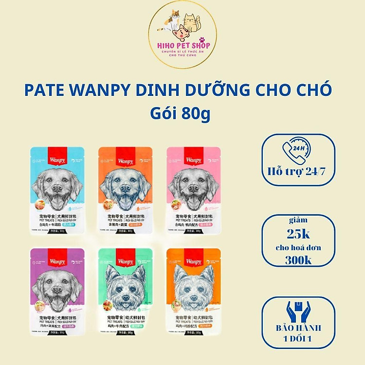PATE WANPY dinh dưỡng cho chó - Gói 80g