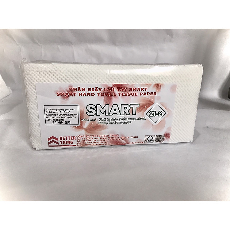 20 GÓI GIẤY LAU TAY 2 LỚP SMART