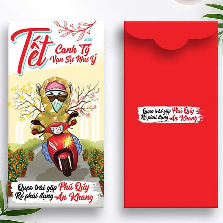 Bao Lì Xì 2020 - TẾT NĂM TÝ PHÚ QUÝ - AN KHANG (Bộ 10 Cái)