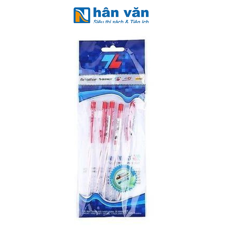 Bút Bi Thiên Long TL-027 (5 cây, mực đỏ)