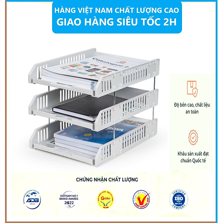 Khay Đựng Tài Liệu 3 Tầng 5683 A4 (Màu Trắng) - Ảnh 5