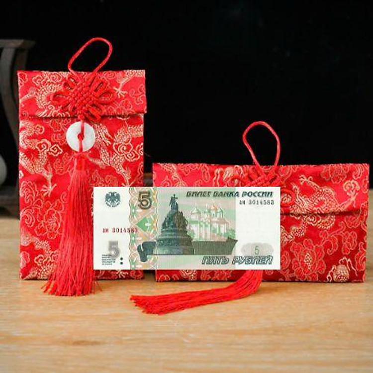 Túi gấm màu xanh loại 5