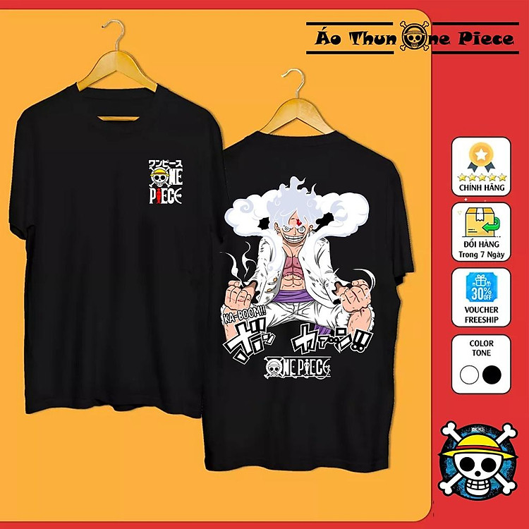 Áo thun One piece Luffy Gear 5 nika luffy JOY BOY 2 mẫu Trắng và Đen cực chất