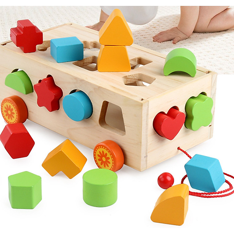 Đồ chơi xe kéo thả hình khối Chính hãng Tiết kiệm - Hình ảnh 4