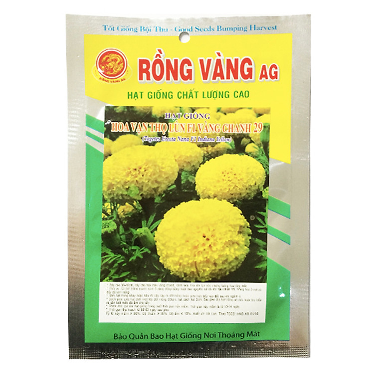 Hạt Giống Hoa Vạn Thọ Pháp Lùn F1 Vàng Chanh Rồng Vàng - 29 (0.2g)