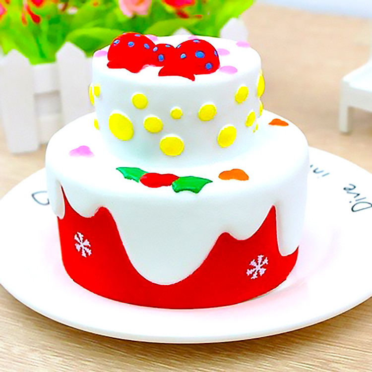 Squishy bánh kem 2 tầng, squishy chậm tăng 10cm mùi thơm dịu nhẹ, đồ chơi cho bé trai và bé gái