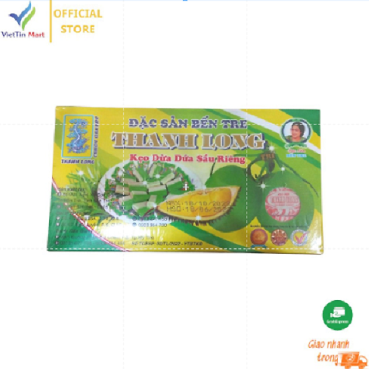 Kẹo Dừa Lá Dứa Sầu Riêng Hiệu Thanh Long-Đặc Sản Bến Tre (300g)