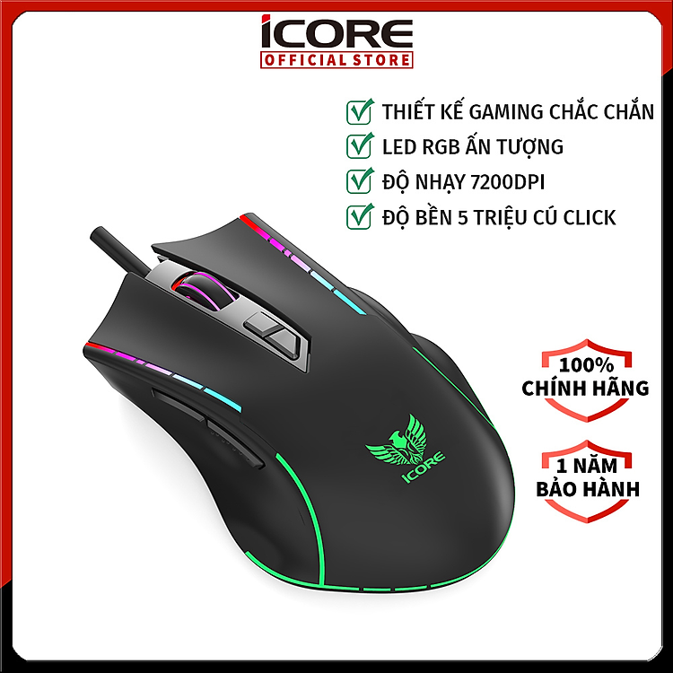 Chuột Gaming ICORE GM03 - Hàng Chính Hãng