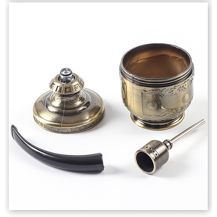 Tẩu thuốc lọc bằng nước nhựa cứng màu đồng - Ảnh 5