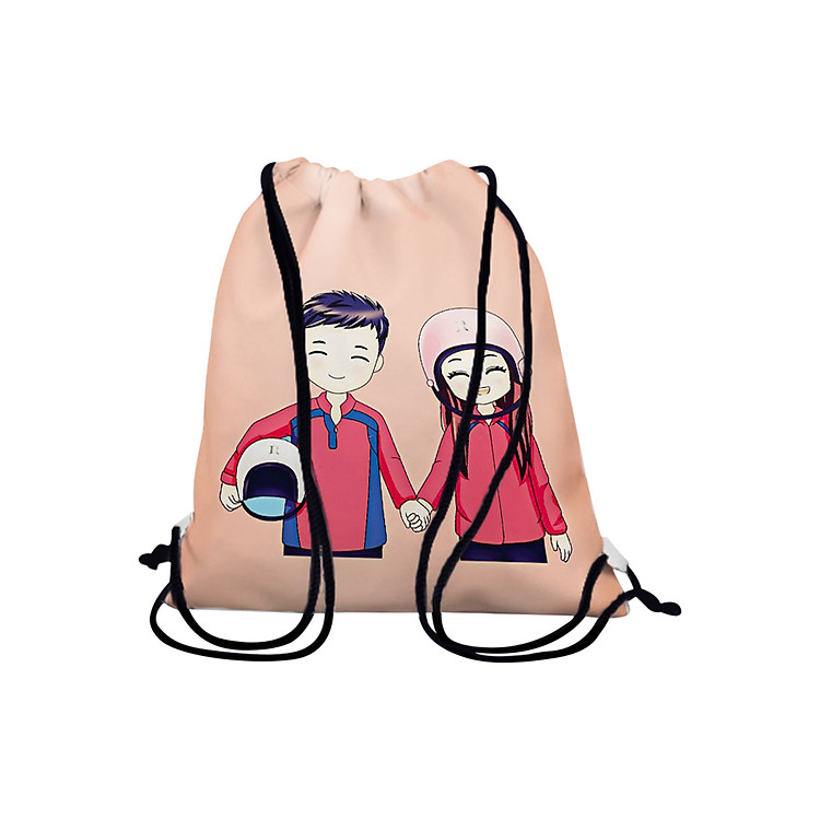 Túi Rút Unisex In Hình Cặp Đôi Đội Nón Bảo Hiểm - BDCP296