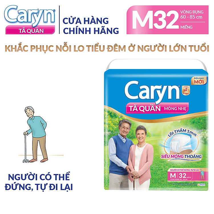 Mua Tã Quần Caryn Mỏng Nhẹ M32 - 32 miếng Chính hãng Tiết kiệm - Hình ảnh 5