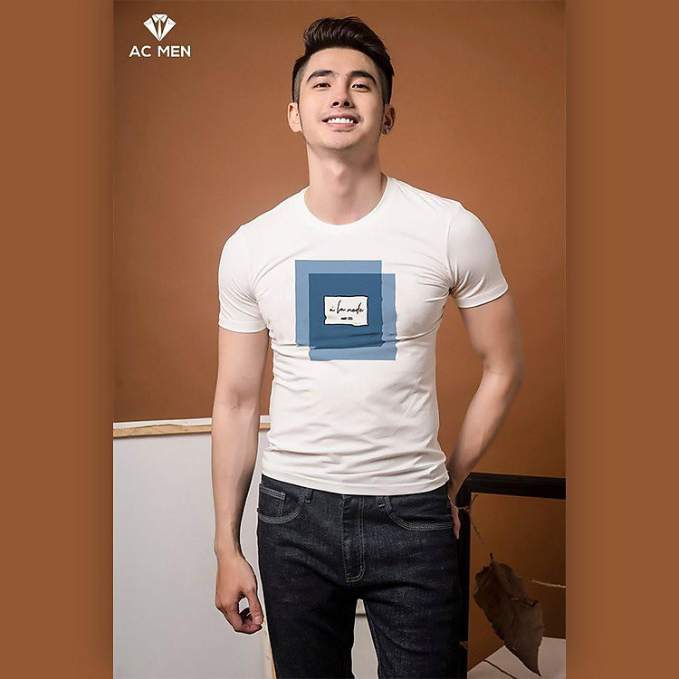 Áo Thun Nam AC MEN ( 1 Màu ) Form Ôm Vừa Vặn, Chất Thun Co Giãn 4 Chiều, In Hình Ép Nhiệt