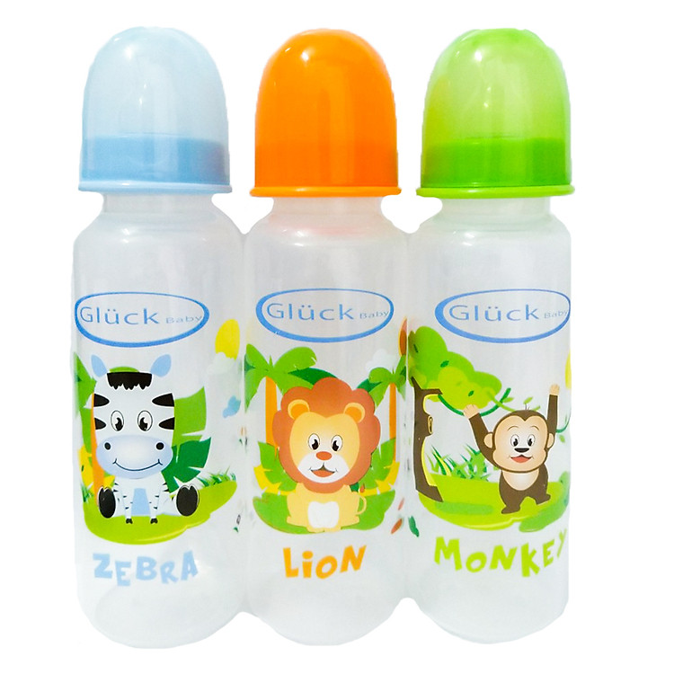 Bộ 3 bình sữa nhựa PP, thể tích 250ml