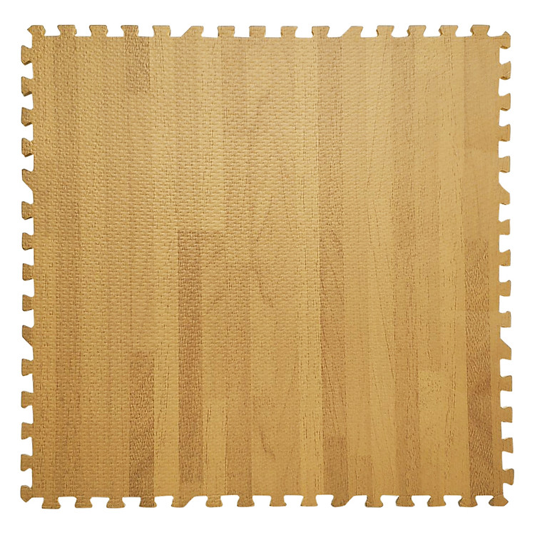 Bộ 4 miếng ghép Thảm cao su vân gỗ Phước Thành (45*45cm, dày 10mm)