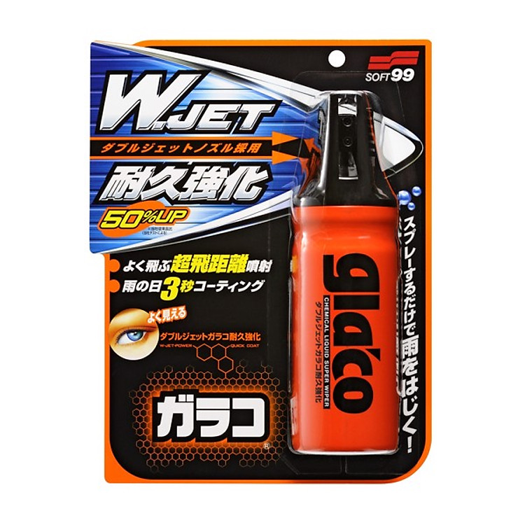 Phủ nano chống mưa tức thì Glaco "W" Jet Strong G-64 | Soft99