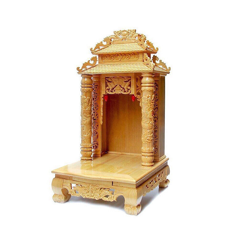 Khám ban thần tài mẫu - 8 mái - gỗ Pơmu có cột