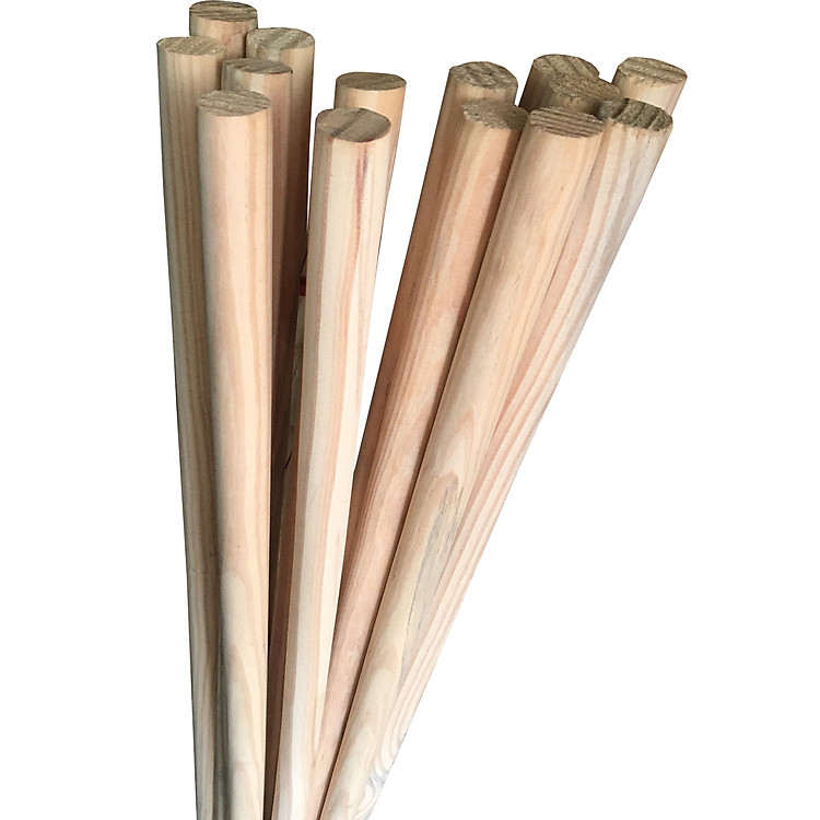 Thanh gỗ thông tròn dài 1m, đường kính 2cm bằng ngón tay cái