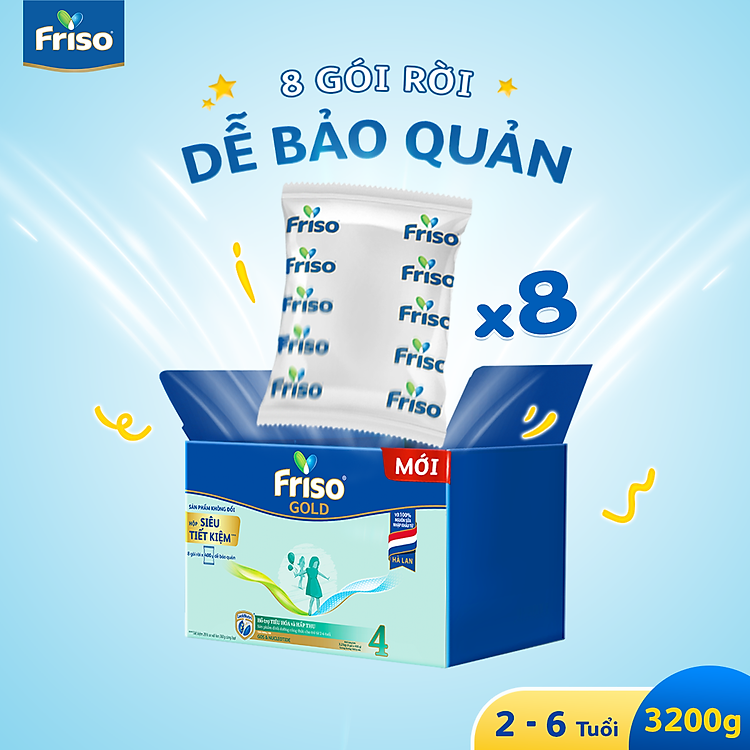 Sữa Bột Friso Gold 4 Hộp 3.2KG Giá tốt - Hình ảnh 4