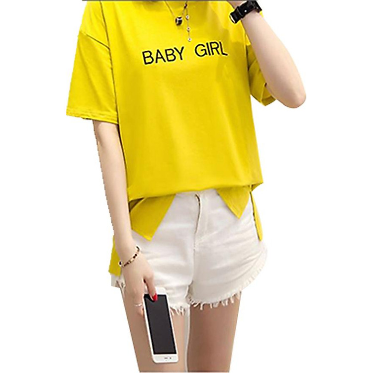 Áo thun nữ baby girl màu vàng d505 thương hiệu T&d