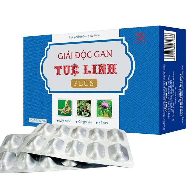 Thực Phẩm Chức Năng GIẢI ĐỘC GAN TUỆ LINH PLUS - Bảo vệ và phục hồi gan (Hộp 30 Viên)