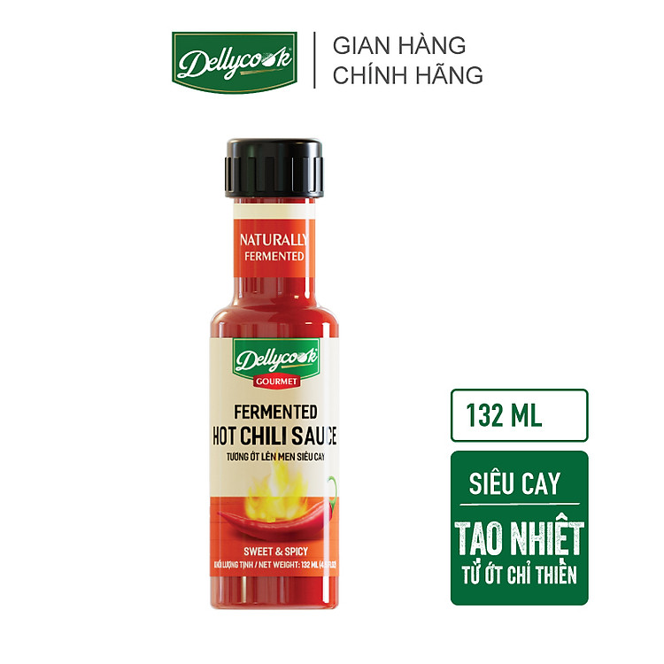 Tương Ớt Lên Men Siêu Cay Dellycook (132mL)