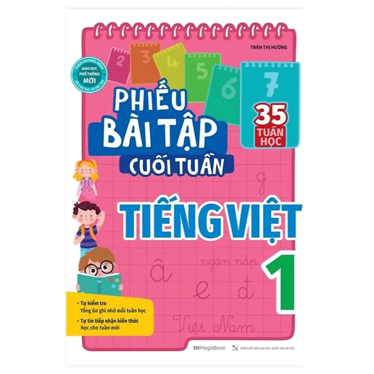 Sách - Phiếu Bài Tập Cuối Tuần Toán và Tiếng Việt Lớp 1 (lẻ + combo)