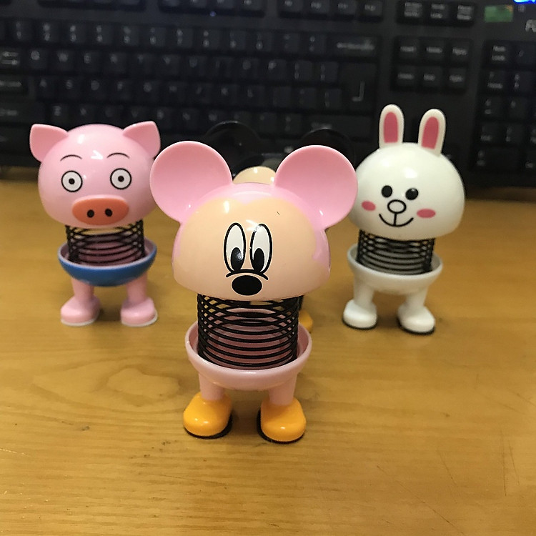Thú nhún lò xo Emoji hoạt hình hình Lợn In, Thỏ Con, Chuột Mickey, Chuột nhắt siêu đáng yêu