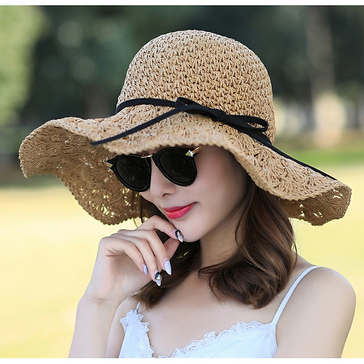 Mũ rộng vành đi biển đẹp nón gấp gọn chống nắng UV thời trang Hàn Quốc dona2242401