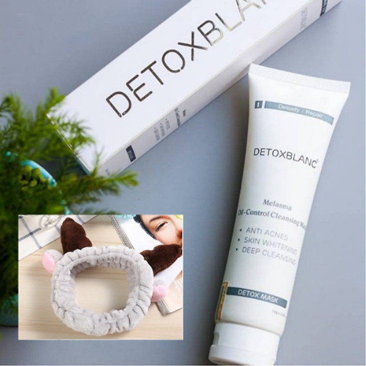 Mặt Nạ Thải Độc Than Hoạt Tính Trắng Mịn Rạng Ngời - Detox Mask 30ml DETOMA30BlanC001 - Tặng kèm Cột Tóc Tai Nhung Cute