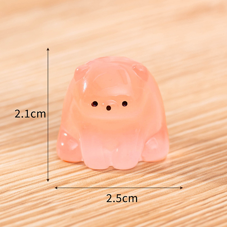 Mô Hình Gấu Trắng Dạ Quang Trang Trí Bánh Kem (Màu đỏ)