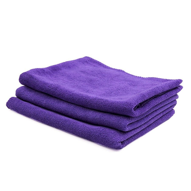 Combo 3 khăn lau xe chất liệu Microfiber đa năng (Lau gương, Lau kính, Nội ngoại thất) 32x36cm