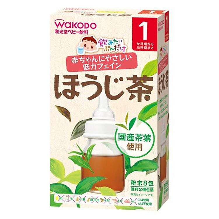 Trà Wakodo Vị Trà Xanh Cho Bé 1 Tháng Nội địa Nhật bản (1.2g x 8 gói) (Tặng trà sữa/cafe)