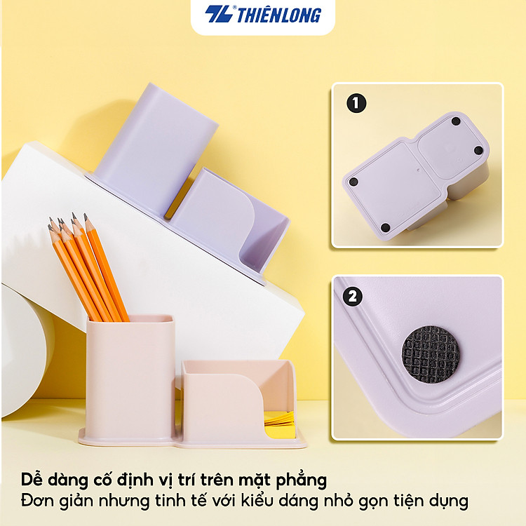 Ống cắm bút Thiên Long PS-003 - Khay giấy notes đa dụng - Ảnh 4