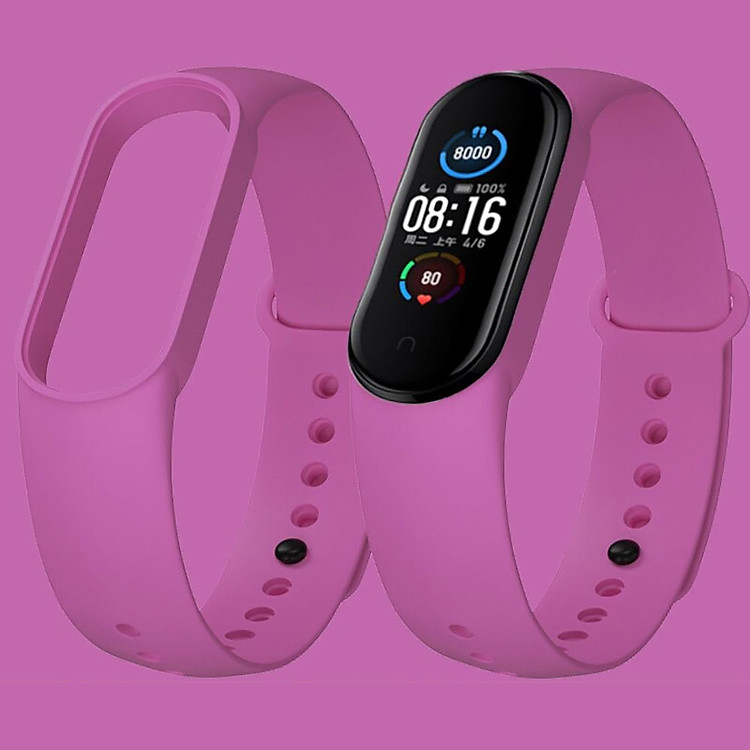 Dây cao su thay thế cho Vòng đeo tay Xiaomi Mi Band 5, không phù hợp Miband 3, Mi band 4 - Hàng Nhập Khẩu