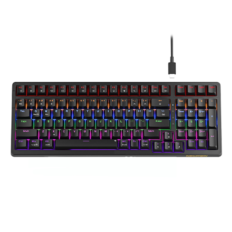 Bàn phím cơ Gaming có dây Newmen GM328 Hotswap Black Red Switch - Hàng chính hãng