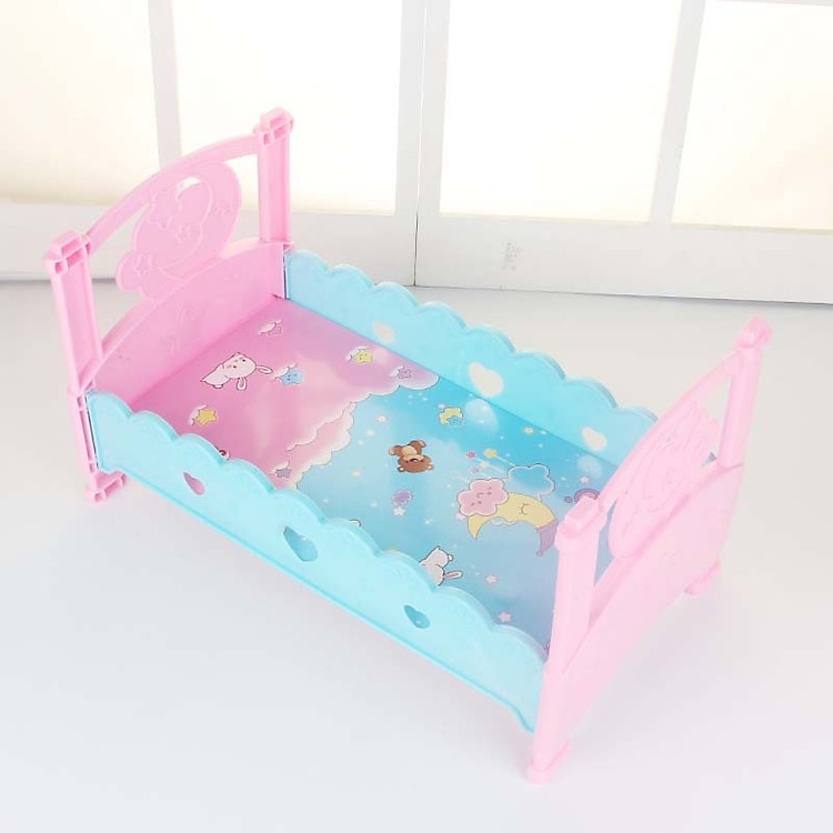 Giường nôi dành cho búp bê màu hồng xanh